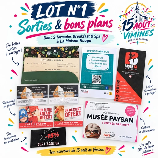 Lot n°1 – Sorties & bons plans Dont 2 formules “Breakfast & Spa” à La Maison Rouge.
